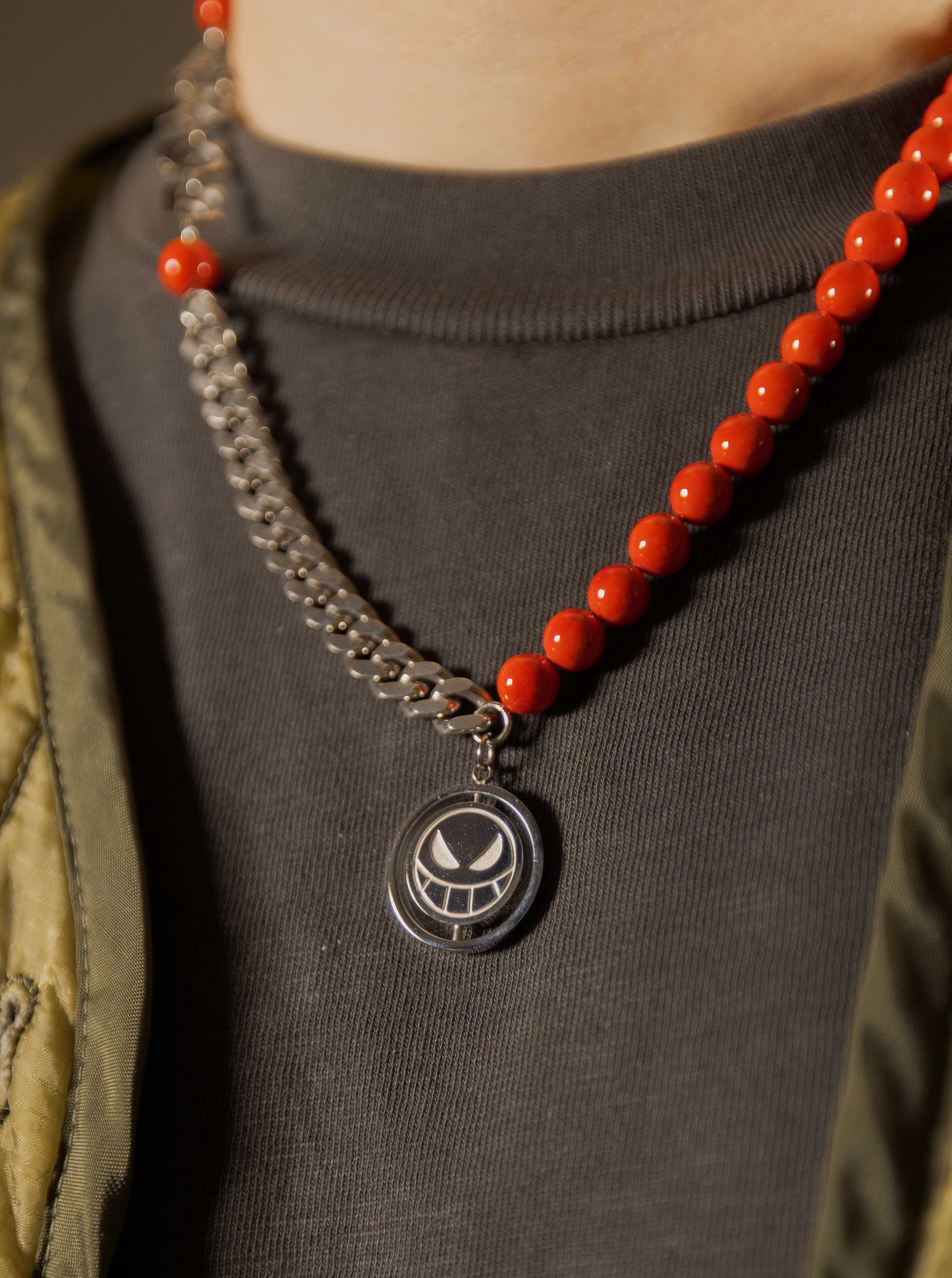 Spade-Necklace-Silver-Red-