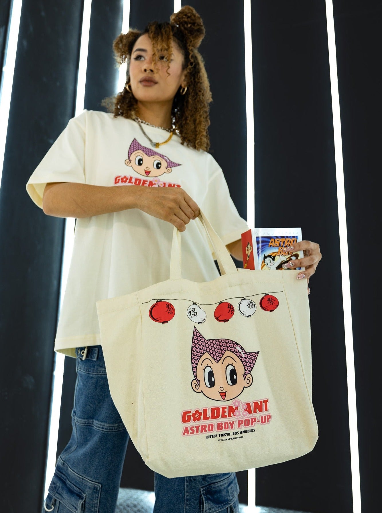 Astro Tote Bag Astro Pink Ribbon Natural Tote